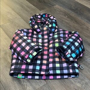 Roxy Multicolor Checkered Kids Puffer Jacket